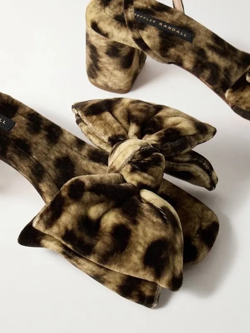 Leopard Print Bow Block Heel Sandals - Women's - Picture 4 of 9